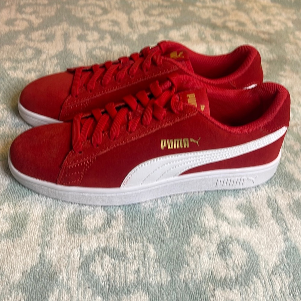Puma Smash V2 High Risk Red -White - Gold